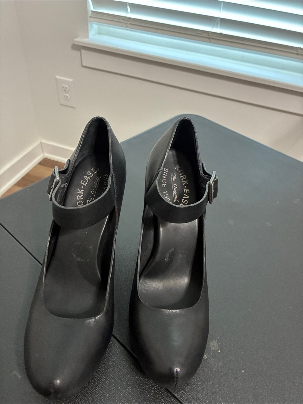 Kork-Ease Black Mary Jane Ankle-Strap Pumps